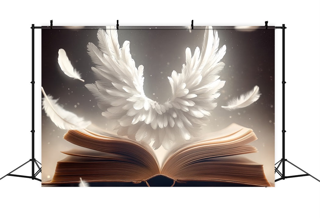 Book Backdrop Feathered Wings Open Book School Photo Backdrops UK CSH58-112
