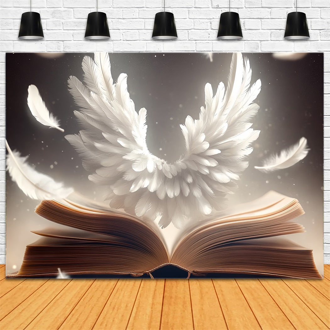 Book Backdrop Feathered Wings Open Book School Photo Backdrops UK CSH58-112