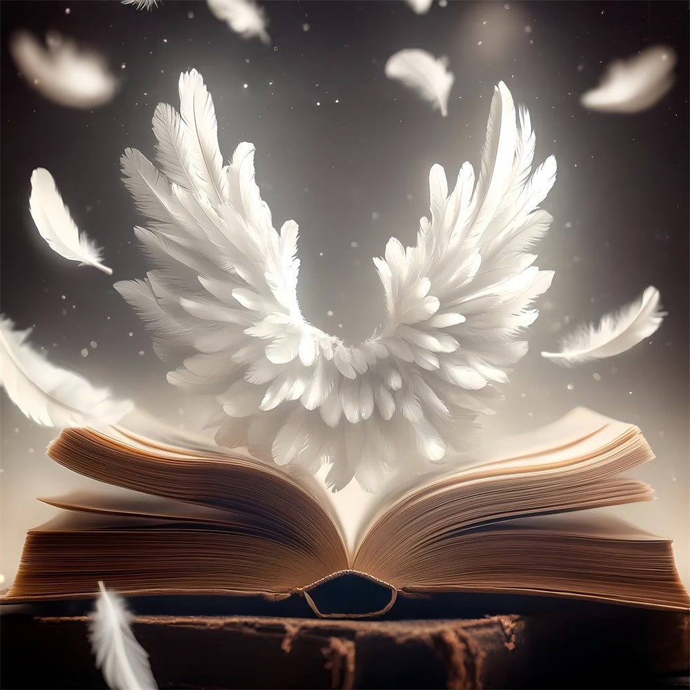 Book Backdrop Feathered Wings Open Book School Photo Backdrops UK CSH58-112