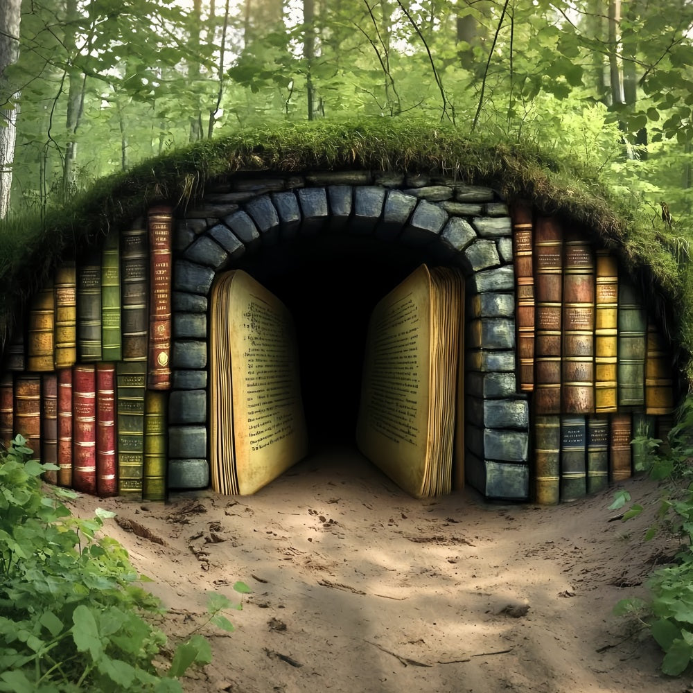Book Backdrop Forest Tunnel Ancient Pages Back To School Backdrops UK CSH58-113