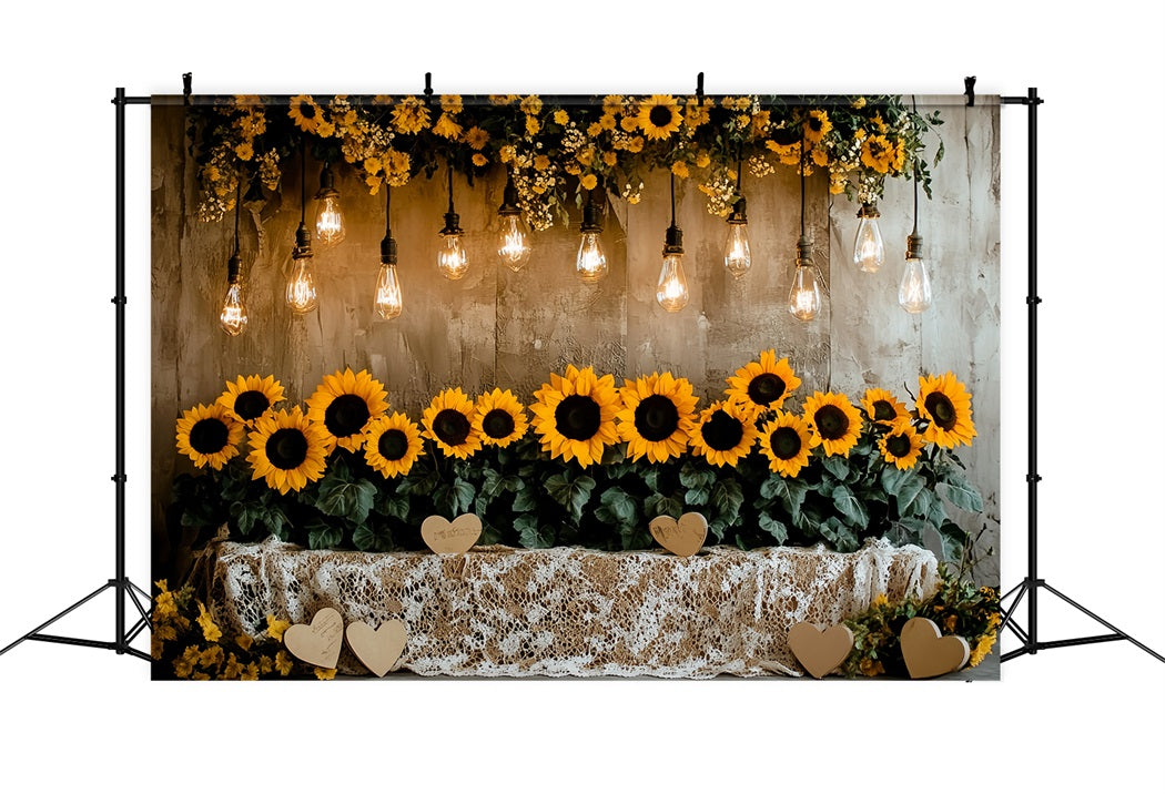 Thanksgiving Photo Backdrop Sunflower String Light Display Backdrop Thanksgiving UK CSH58-136