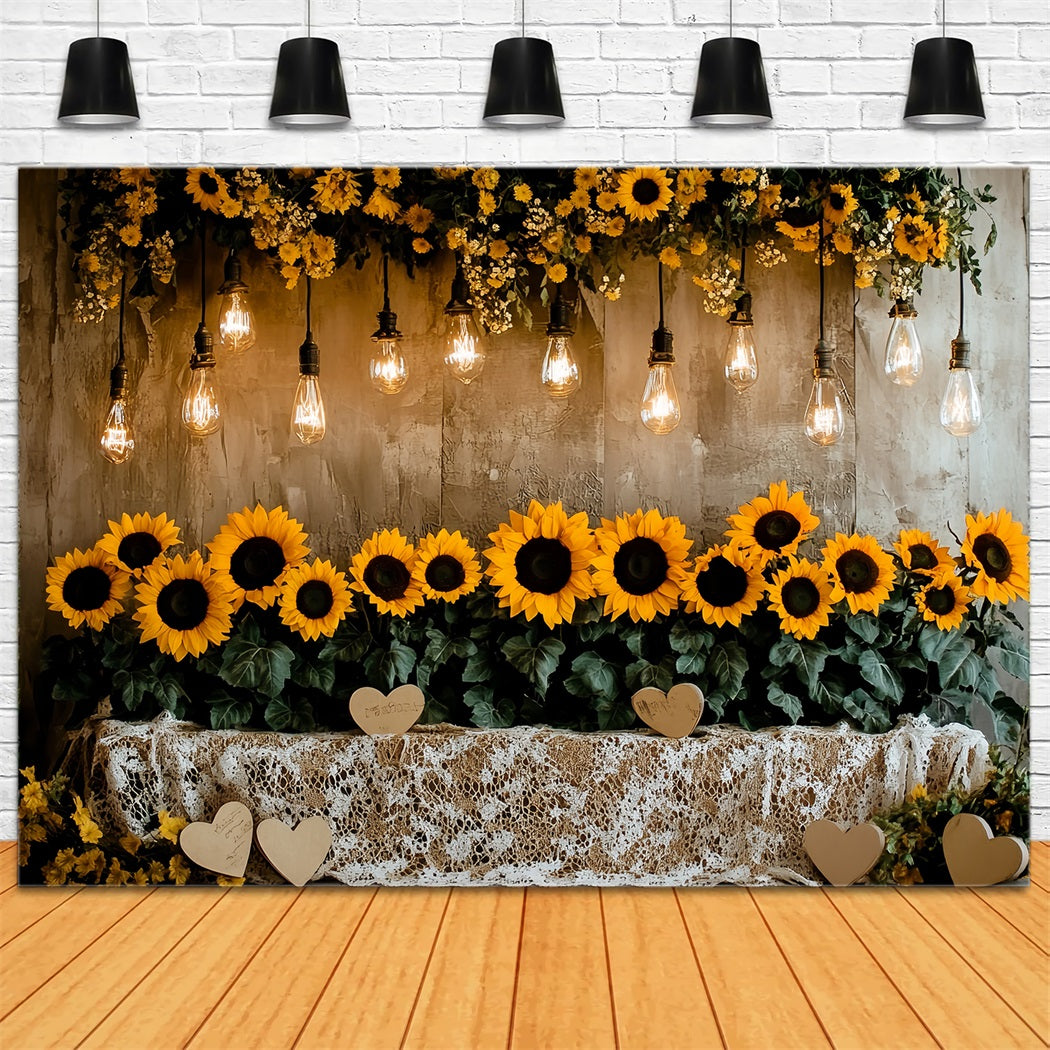 Thanksgiving Photo Backdrop Sunflower String Light Display Backdrop Thanksgiving UK CSH58-136