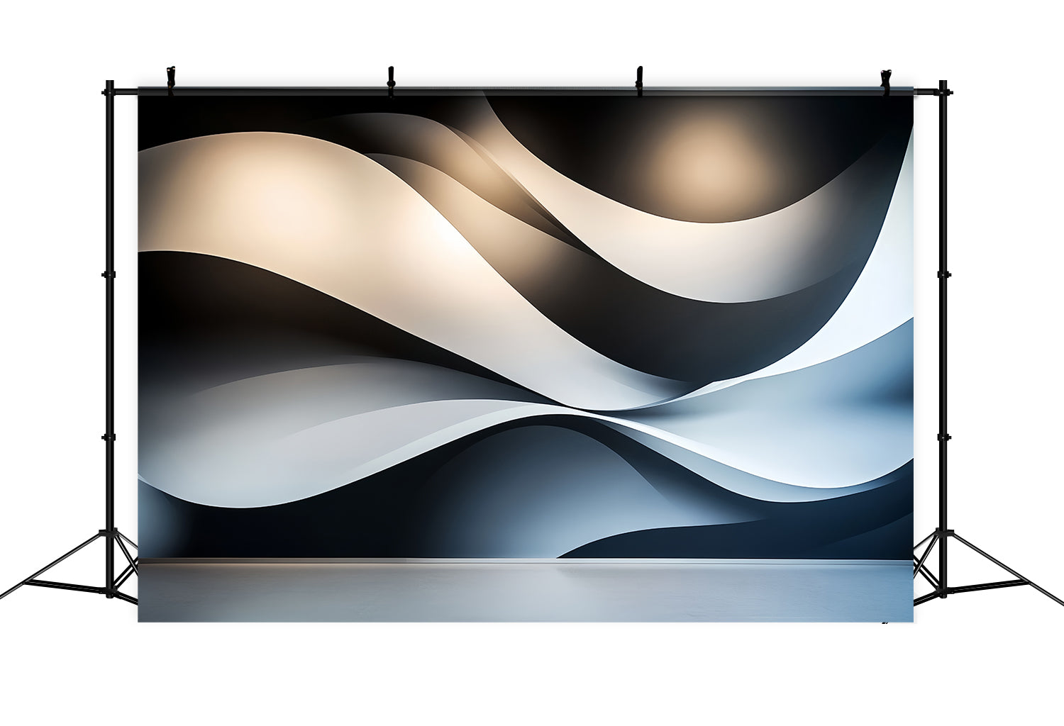 Cool Backdrops Monochrome Flowing Wave Layers Abstract Backdrop UK CSH58-151
