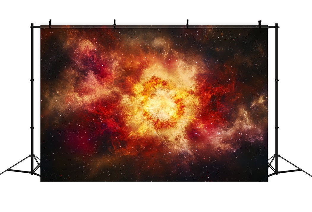 Space Backdrop Golden Red Stellar Burst Abstract Photography Backdrops UK CSH58-160