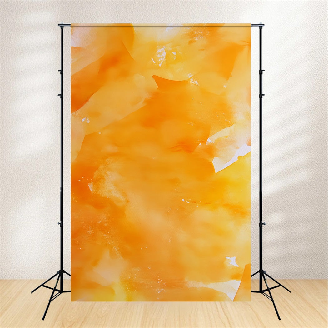 Orange Backdrop Vivid Orange Watercolor Blends Abstract Photography Backdrop UK CSH58-169