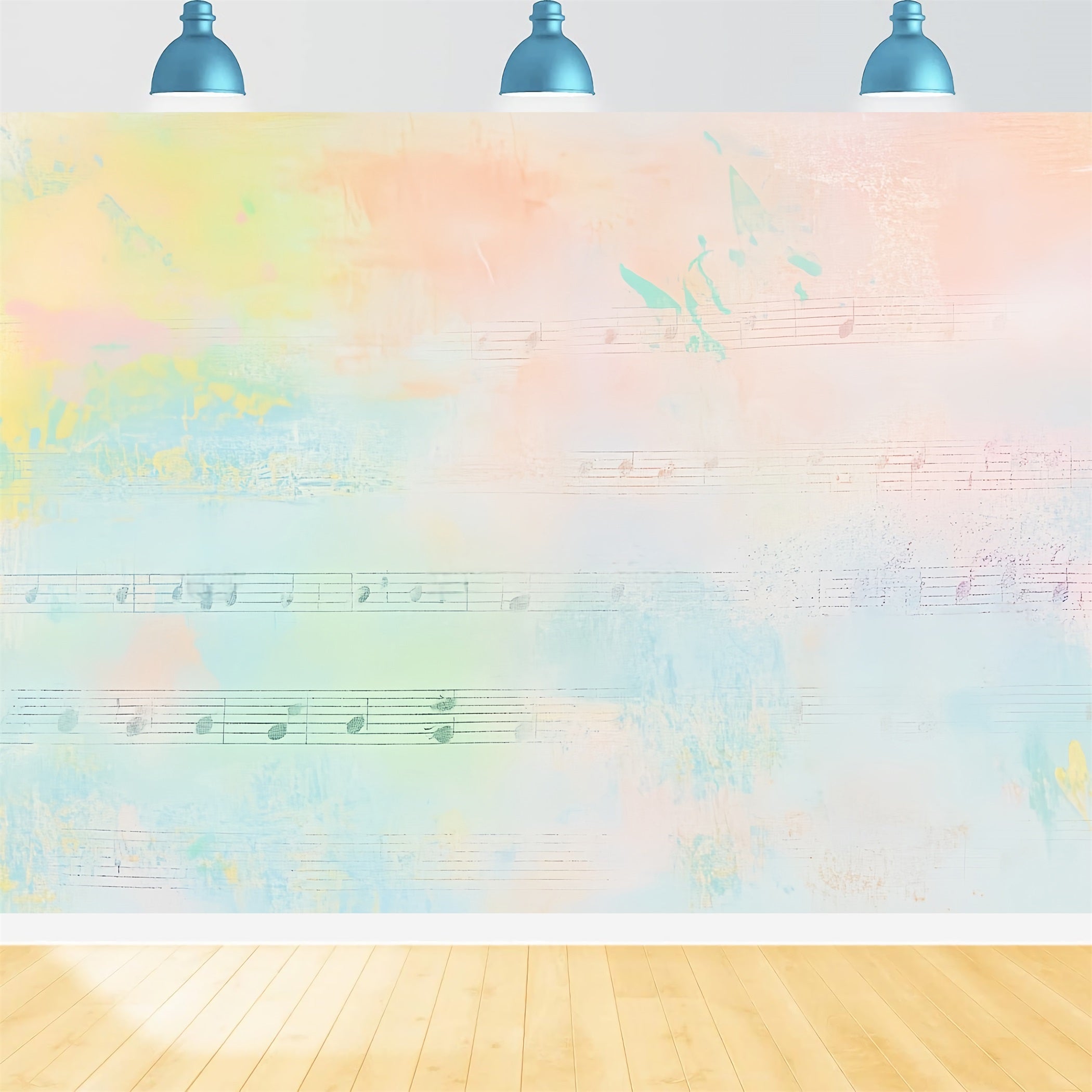 Watercolor Backdrop Pastel Music Note Texture Abstract Backdrops UK CSH58-191