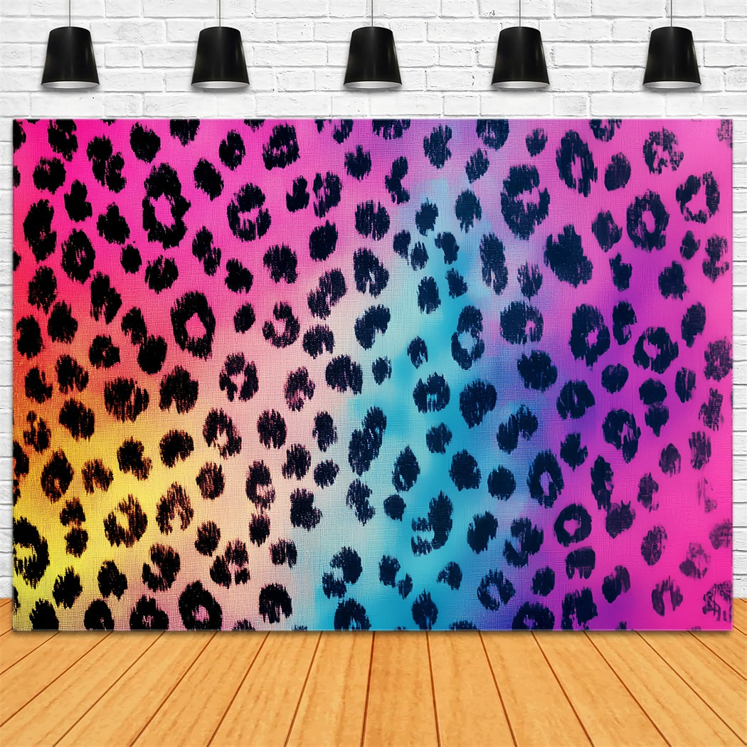 Cool Backdrops Rainbow Leopard Print Pattern Abstract Backdrops Photography UK CSH58-192