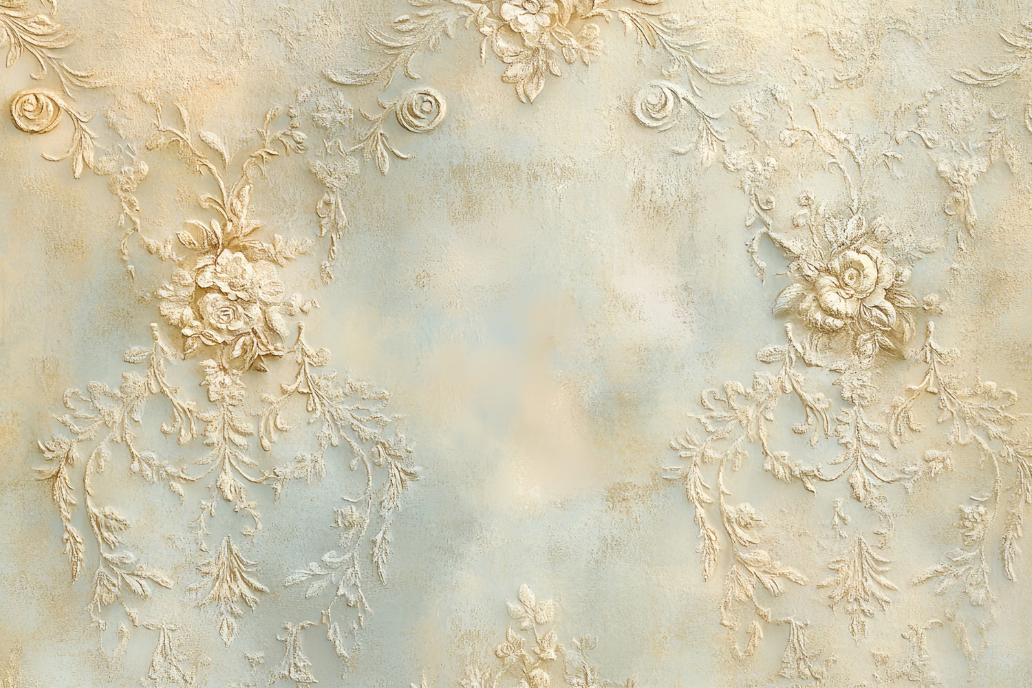 Cream Backdrop Elegant Embossed Floral Design Abstract Backdrops UK CSH58-200