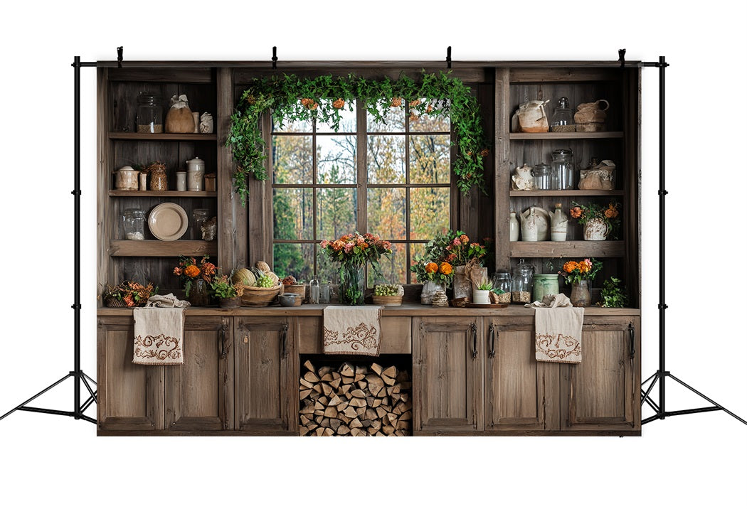 Autumn Rustic Backdrop Rustic Kitchen Autumn Decor Fall Photo Backdrop UK CSH58-226