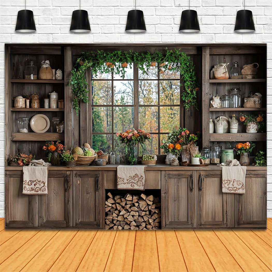 Autumn Rustic Backdrop Rustic Kitchen Autumn Decor Fall Photo Backdrop UK CSH58-226