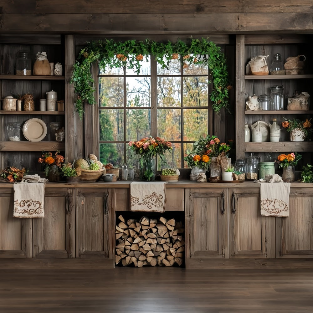 Autumn Rustic Backdrop Rustic Kitchen Autumn Decor Fall Photo Backdrop UK CSH58-226