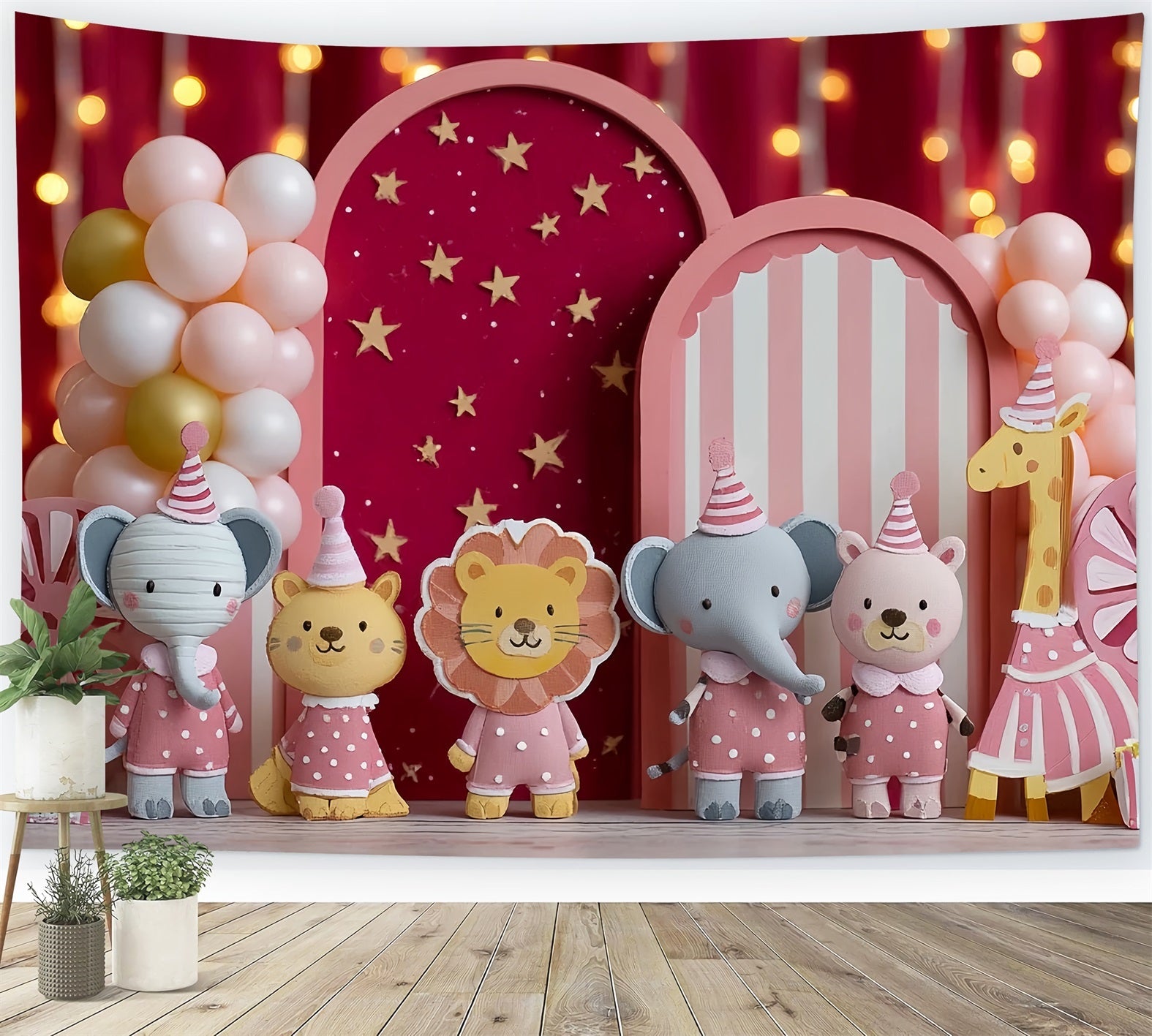 Kids Cute Backdrop Circus Animal Party Celebration Newborn Photography Backdrops UK CSH58-238