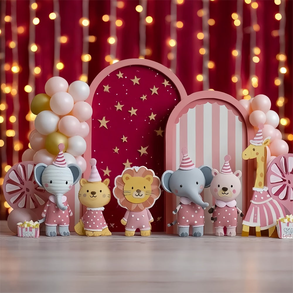 Kids Cute Backdrop Circus Animal Party Celebration Newborn Photography Backdrops UK CSH58-238