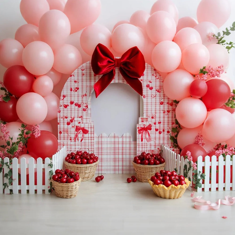 Children Cute Backdrop Cherry Balloon Basket Delight Newborn Photoshoot Backdrop UK CSH58-239