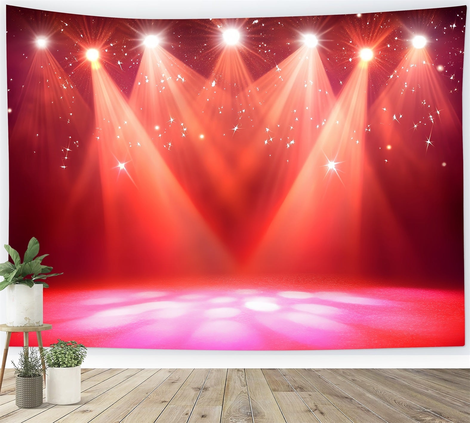 Spotlight Backdrop Sparkling Red Spotlight Stage Backdrops UK CSH58-243