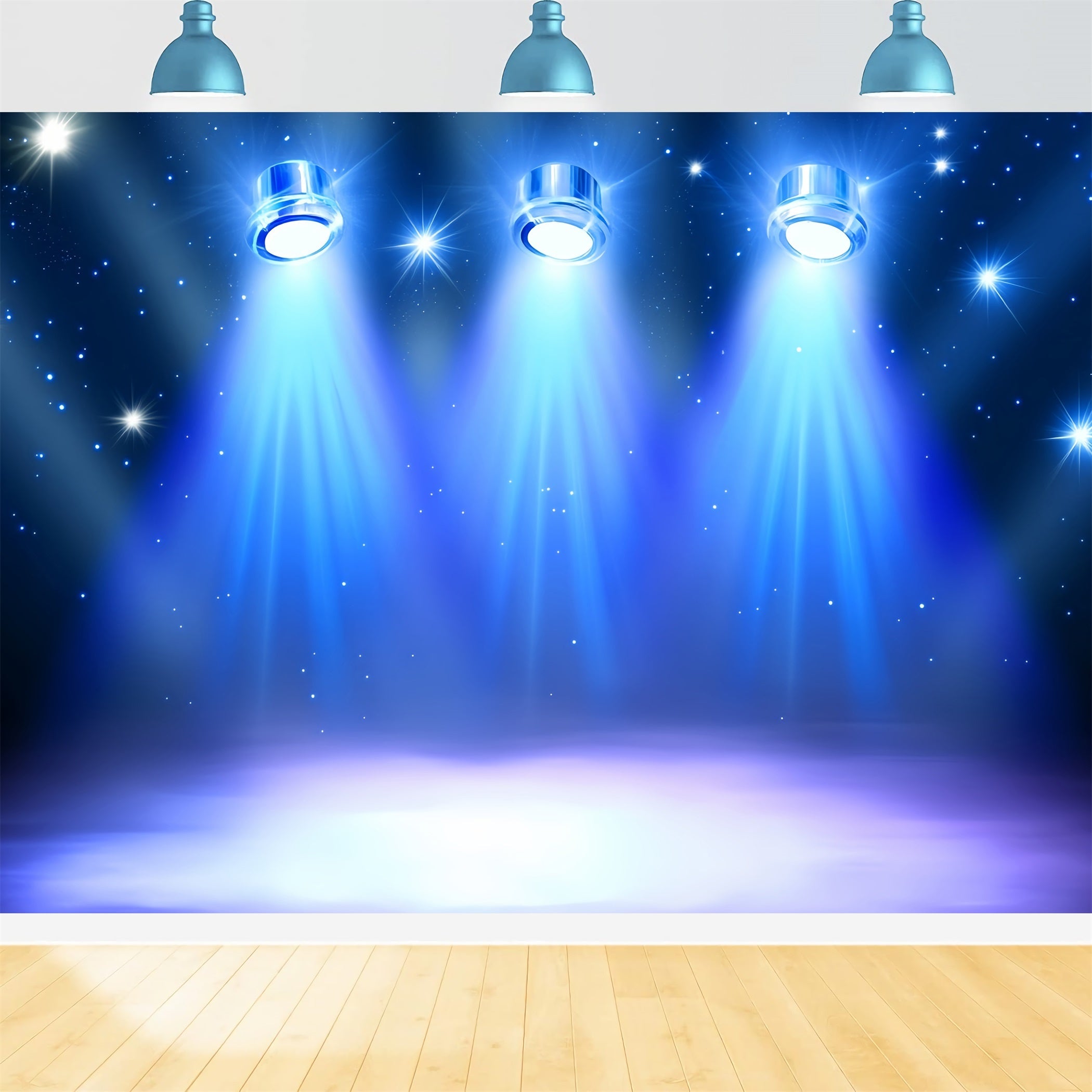 Spotlight Backdrop Blue Starry Spotlight Stage Backdrop UK CSH58-245