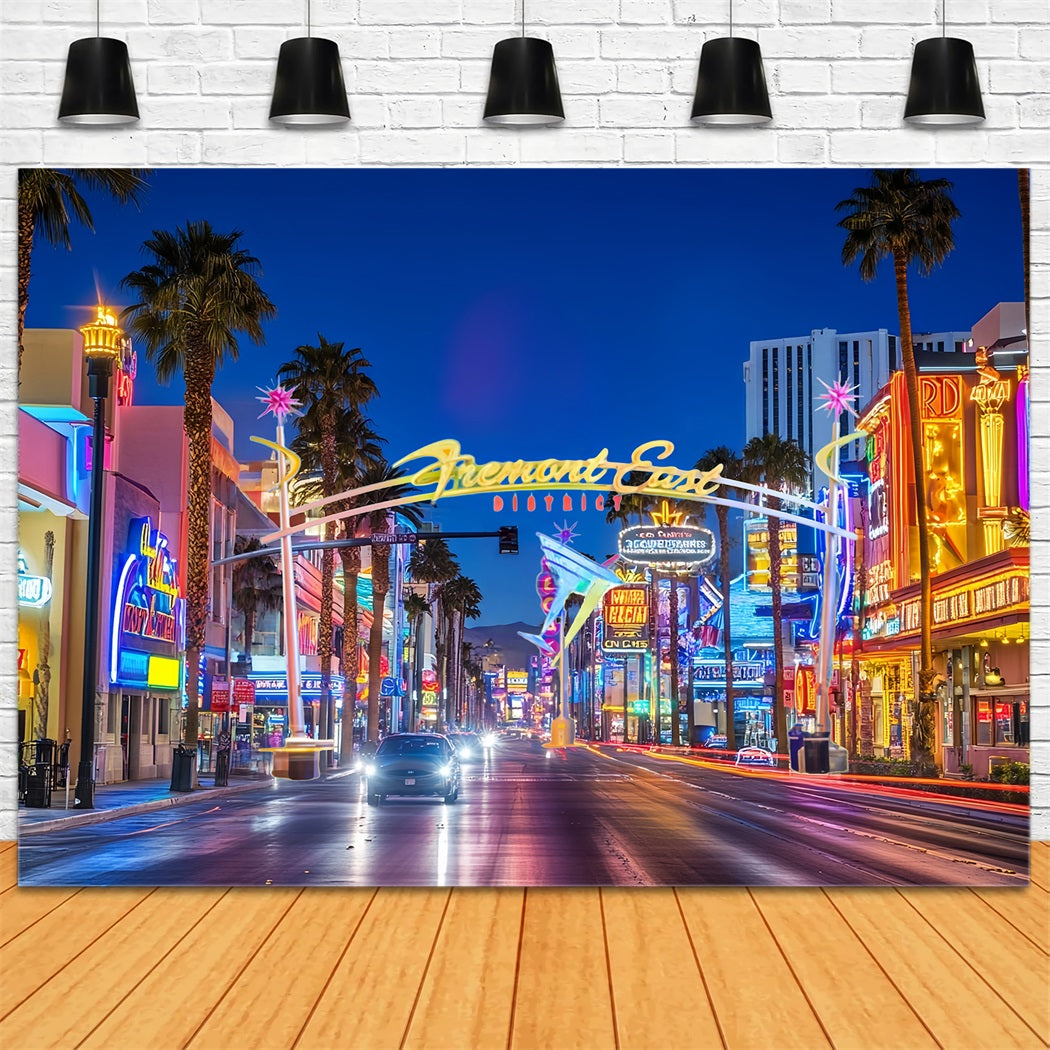 Las Vegas Backdrop Fremont East District Neon Street Las Vegas Photo backdrop UK CSH58-7
