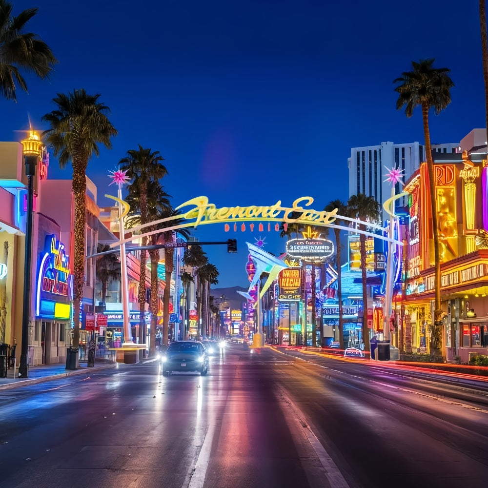 Las Vegas Backdrop Fremont East District Neon Street Las Vegas Photo backdrop UK CSH58-7