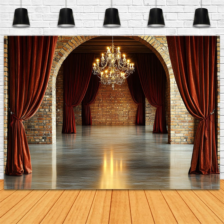 Brick Backdrops Velvet Curtain Palace Wall Backdrop UK CSH6-135