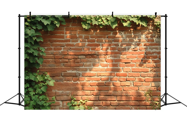 Red Brick Backdrop Rustic Ivy Wall Texture Backdrop UK CSH6-141
