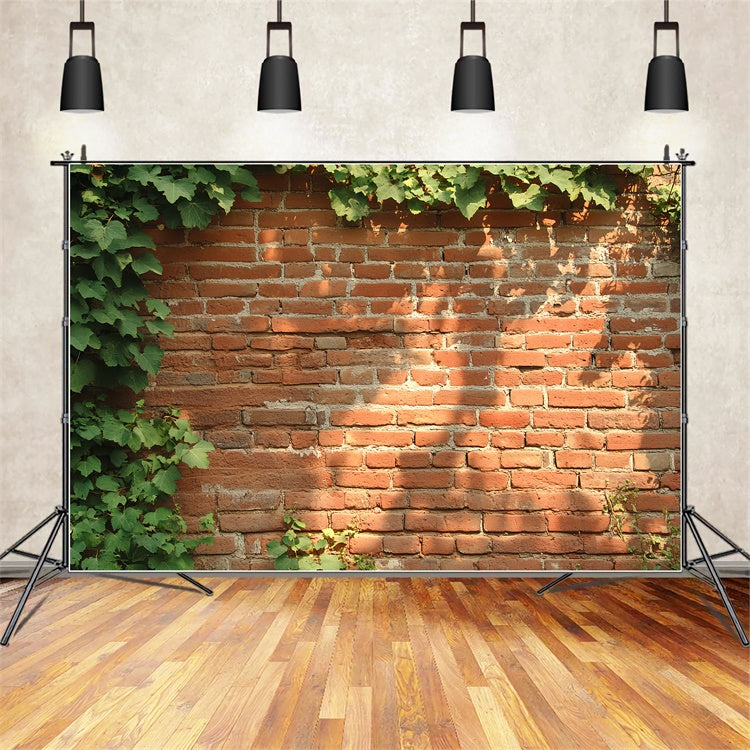 Red Brick Backdrop Rustic Ivy Wall Texture Backdrop UK CSH6-141