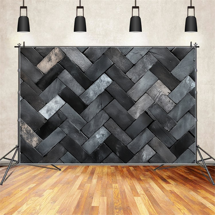 Brick Photo Backdrop Herringbone Stone Pattern Backdrop UK CSH6-145