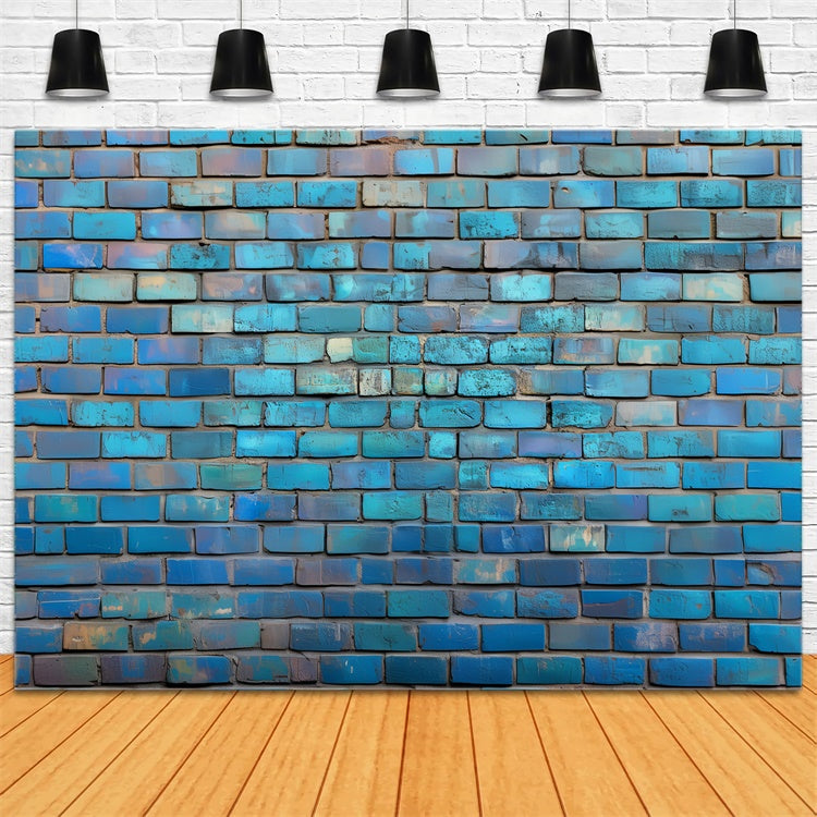 Brick Wall Backdrop Weathered Blue Dream Wall Backdrop UK CSH6-147