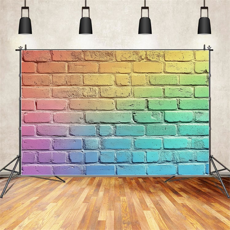Brick Wall Backdrop Colorful Dust Wall Texture Backdrop UK CSH6-149
