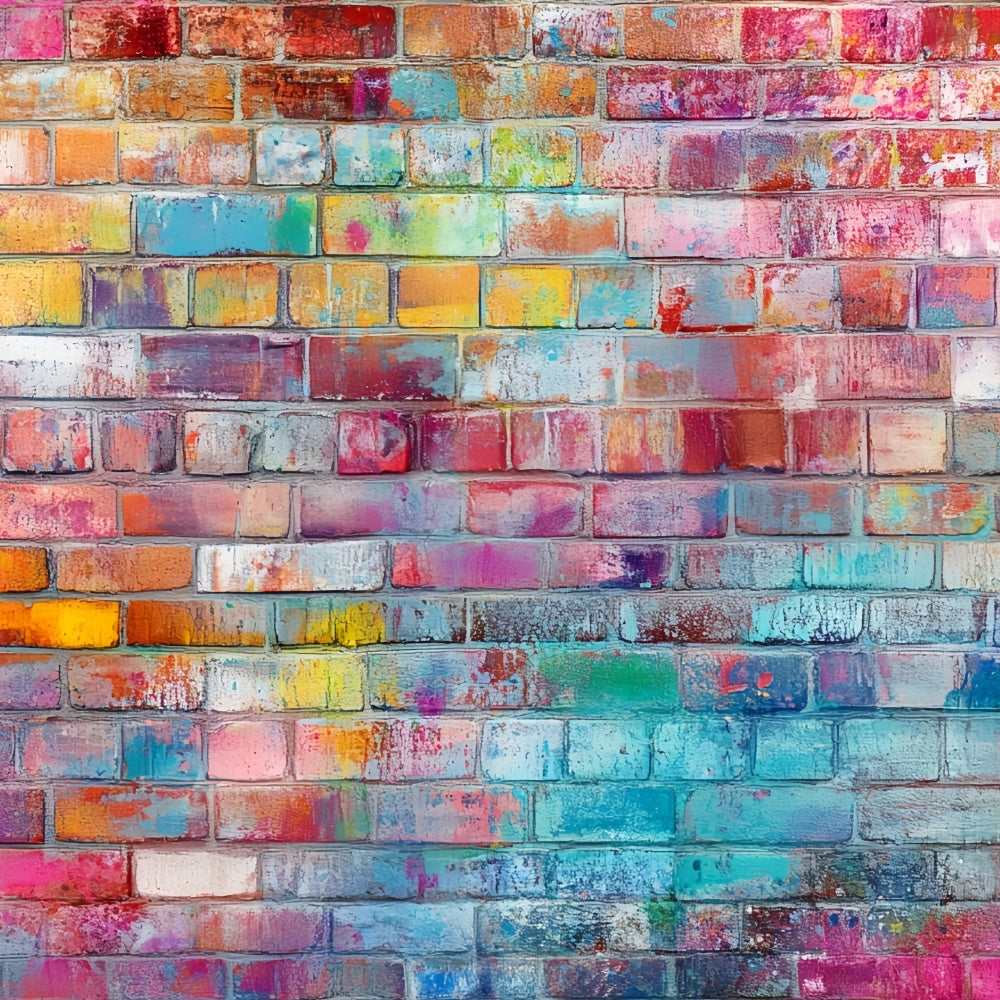 Brick Photo Backdrop Color Splash Graffiti Wall Backdrop UK CSH6-150