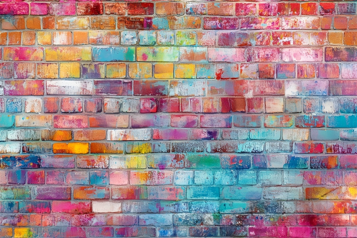 Brick Photo Backdrop Color Splash Graffiti Wall Backdrop UK CSH6-150