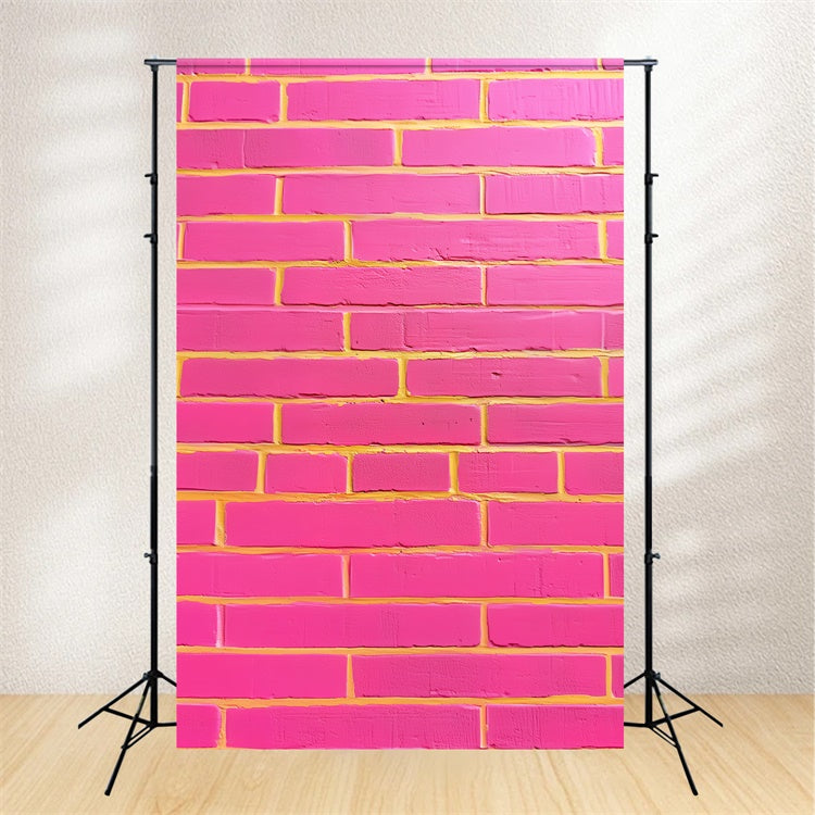 Brick Wall Backdrop Neon Pink Street Pop Brick Backdrop UK CSH6-157