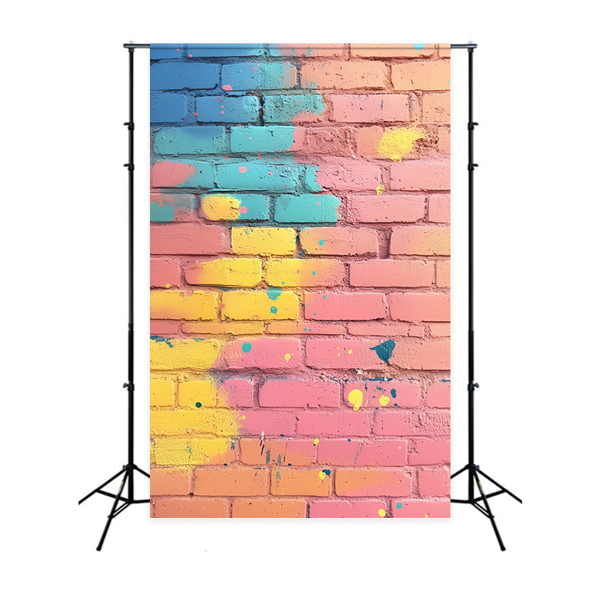 Brick Wall Backdrops Dreamy Doodle Candy Pop Backdrop UK CSH6-159
