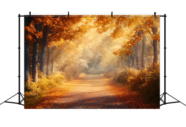 Forest Backdrops Golden Forest Walk Fall Backdrops UK CSH6-185