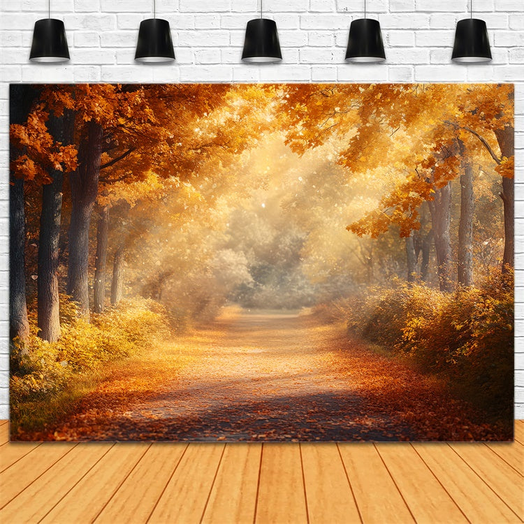 Forest Backdrops Golden Forest Walk Fall Backdrops UK CSH6-185