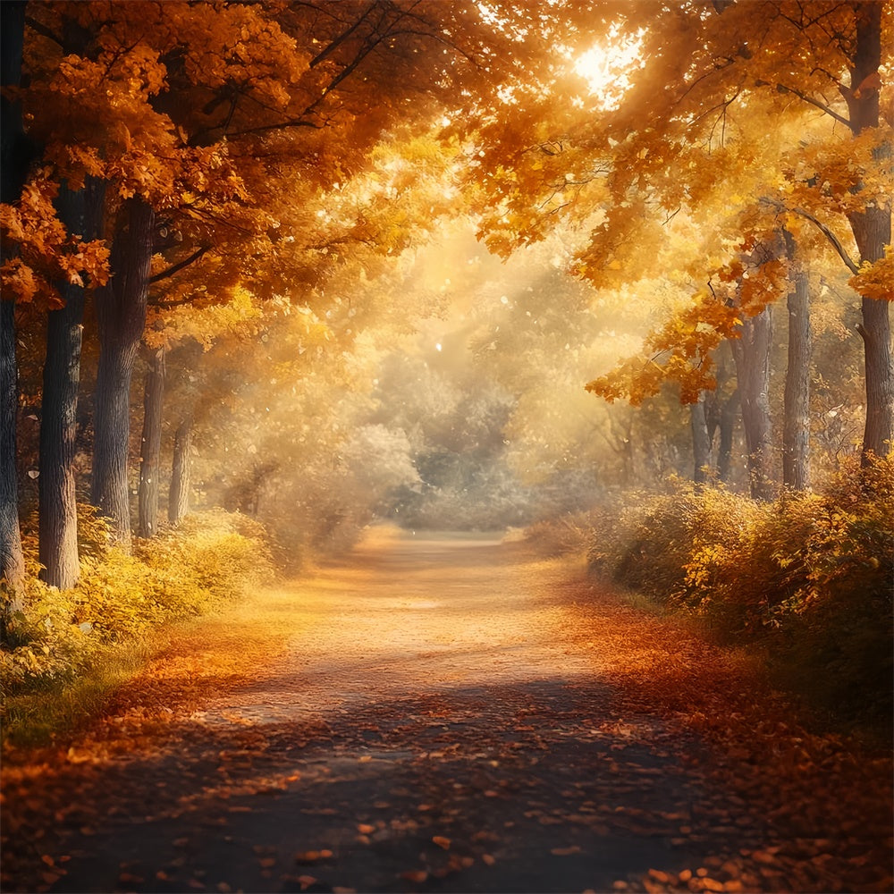 Forest Backdrops Golden Forest Walk Fall Backdrops UK CSH6-185