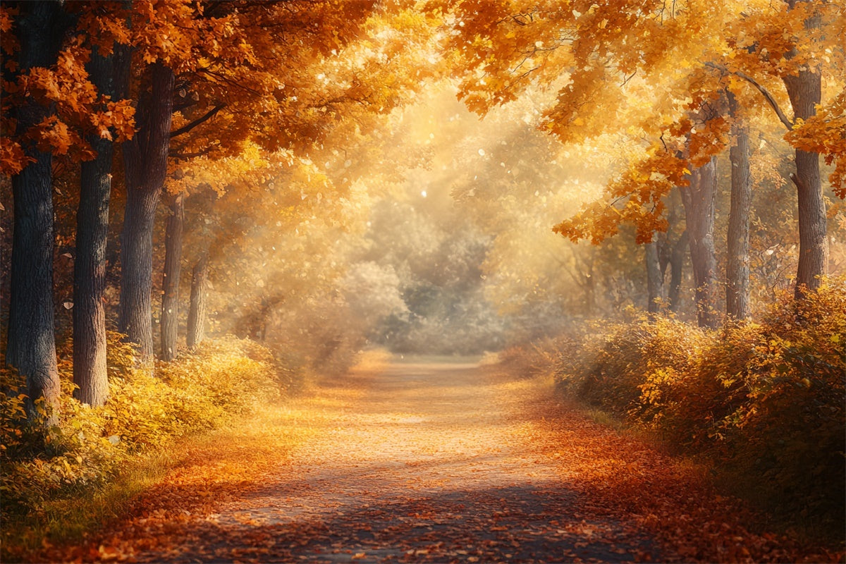 Forest Backdrops Golden Forest Walk Fall Backdrops UK CSH6-185