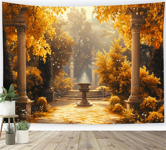 Fall Photography Backdrops Regal Fall Courtyard Backdrop UK CSH6-186
