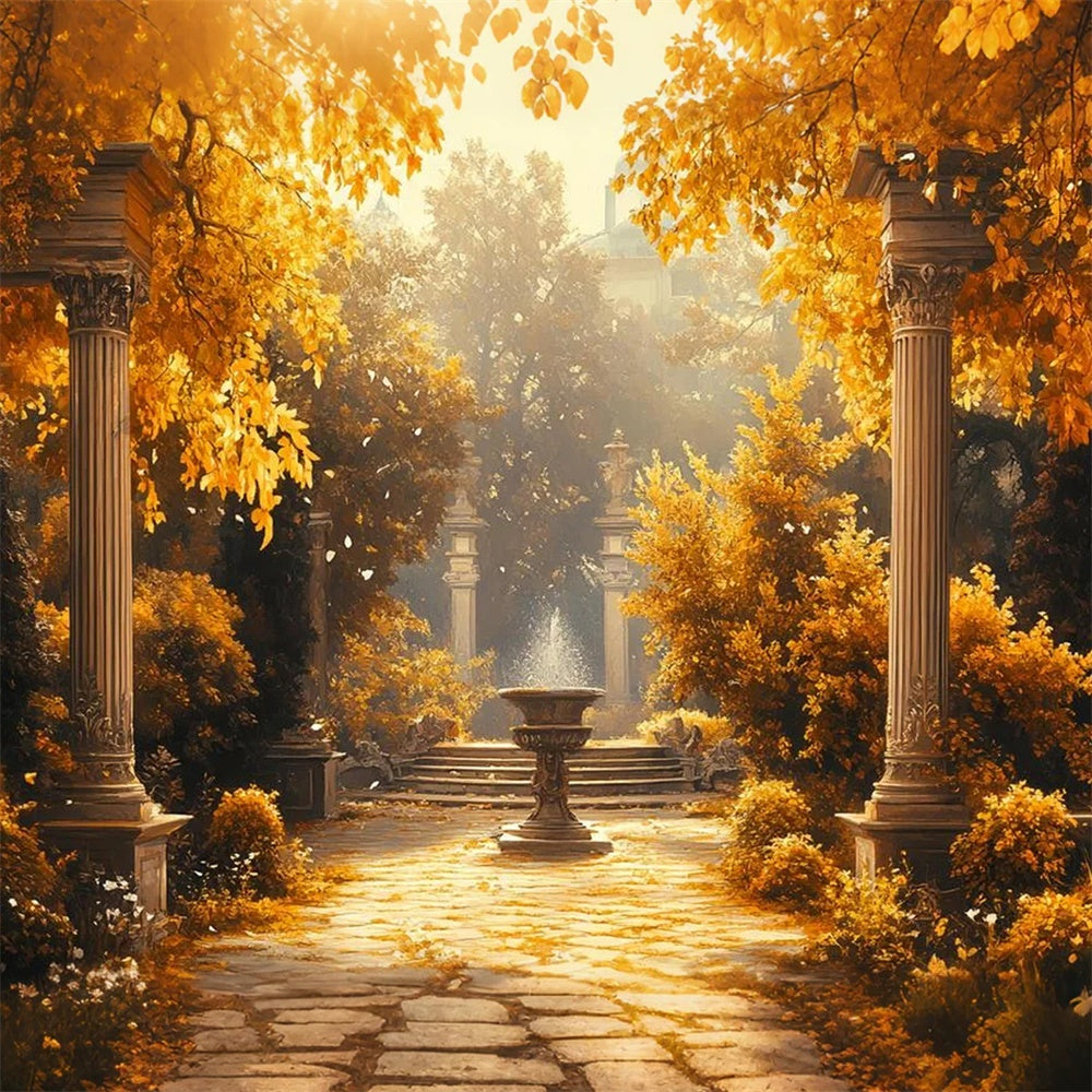 Fall Photography Backdrops Regal Fall Courtyard Backdrop UK CSH6-186