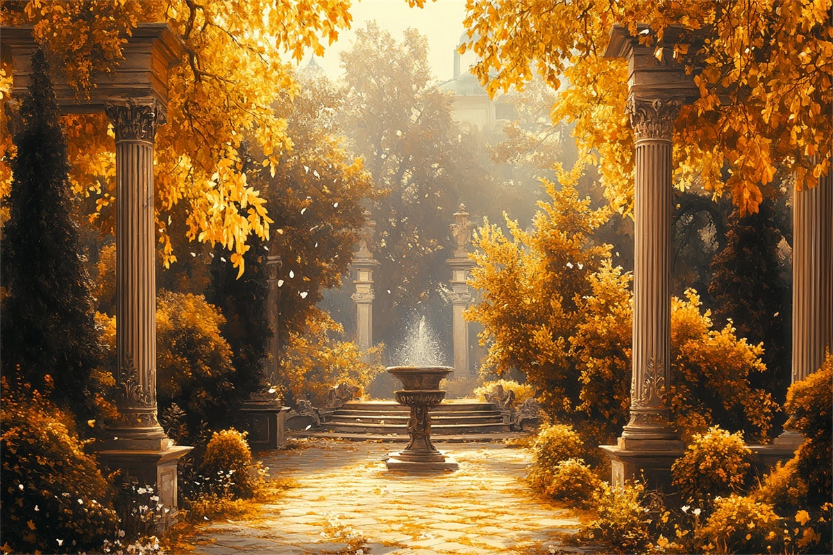 Fall Photography Backdrops Regal Fall Courtyard Backdrop UK CSH6-186