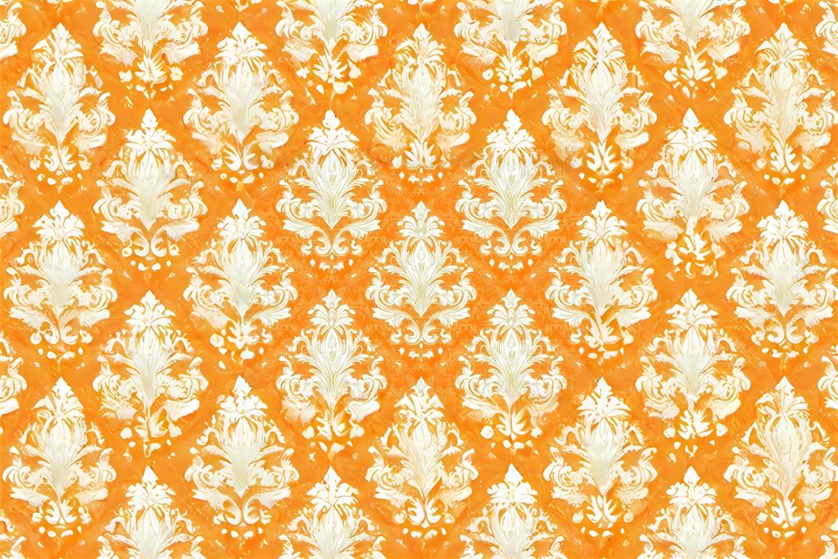 Fall Photoshoot Backdrop Vintage Autumn Damask Backdrop UK CSH6-223