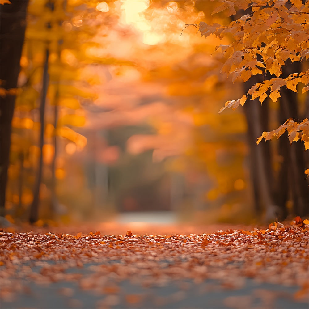 Fall Leaves Backdrop Tranquil Autumn Path Forest Backdrop UK CSH6-230