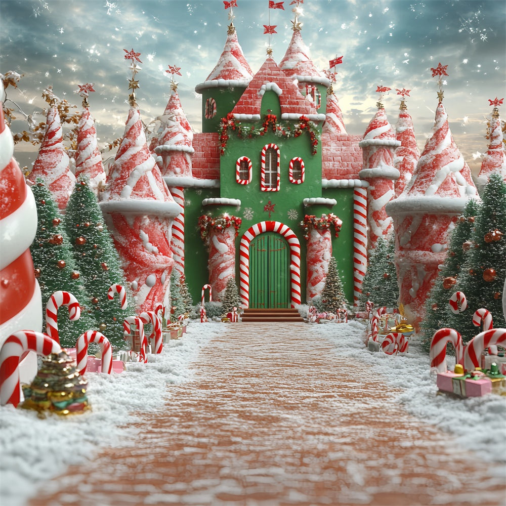 Christmas Backdrops For Photos Candy Cane Kingdom Backdrop UK CSH6-287