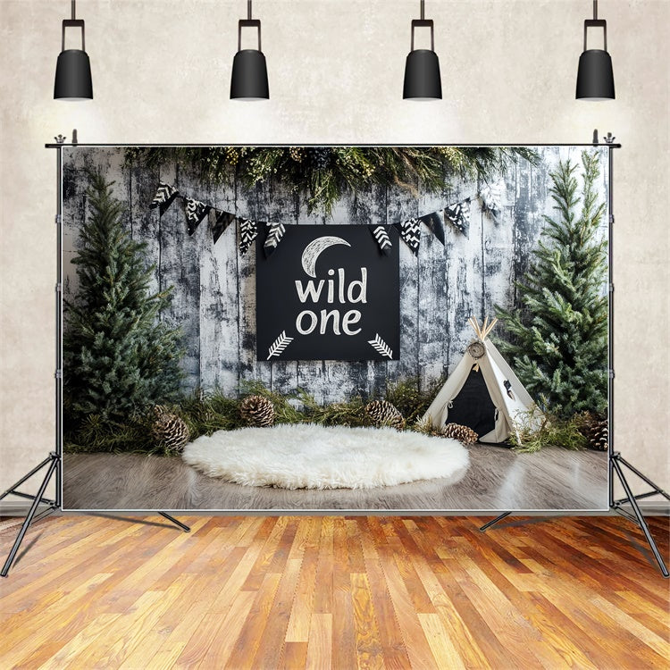 1st Birthday Backdrop Woodland Explorer Party Backdrop UK CSH6-293