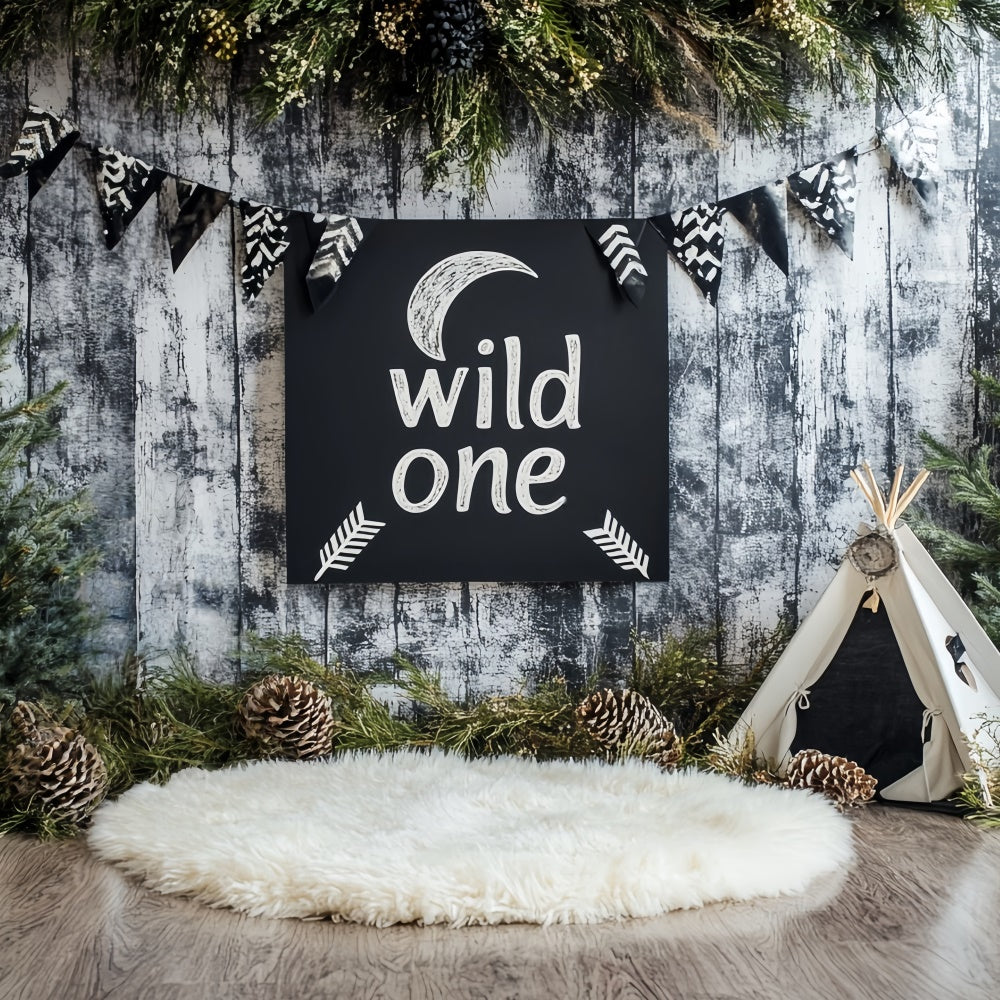 1st Birthday Backdrop Woodland Explorer Party Backdrop UK CSH6-293