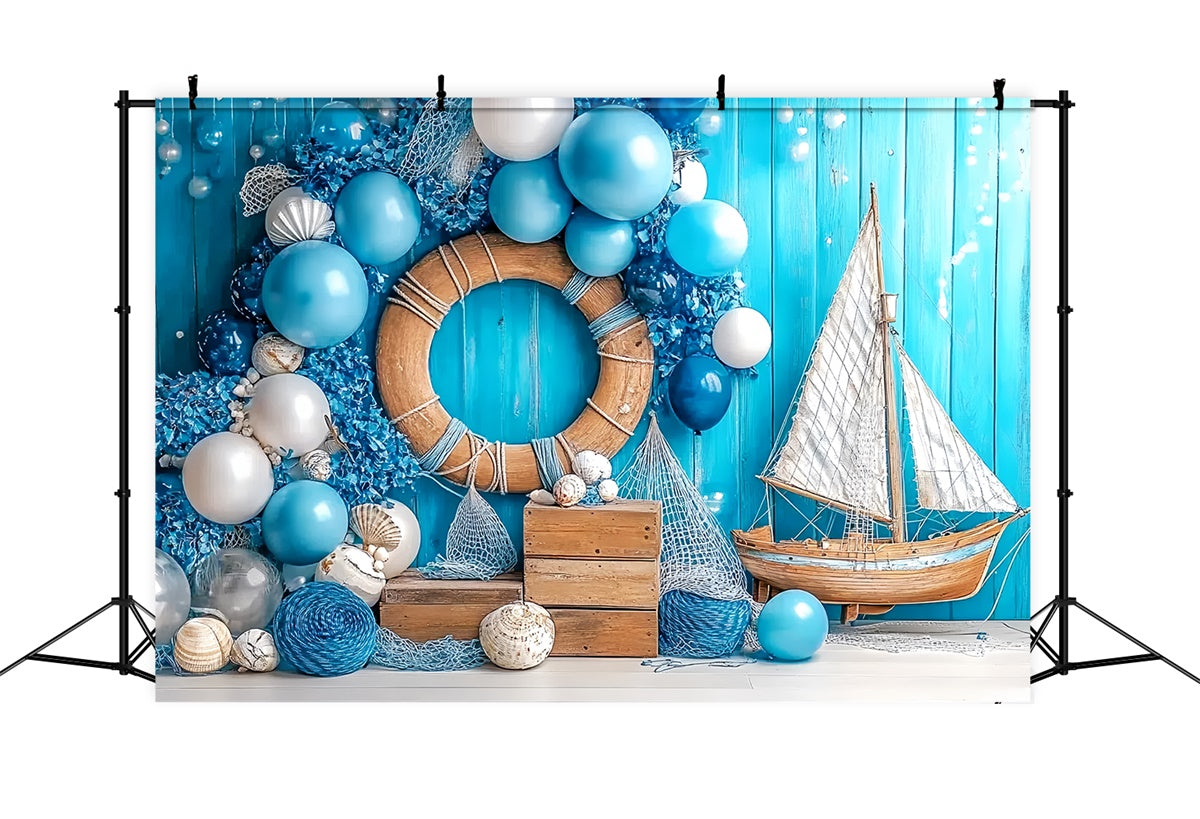 Cake Photography Backdrops Nautical Dreams Balloon Backdrop UK CSH6-298