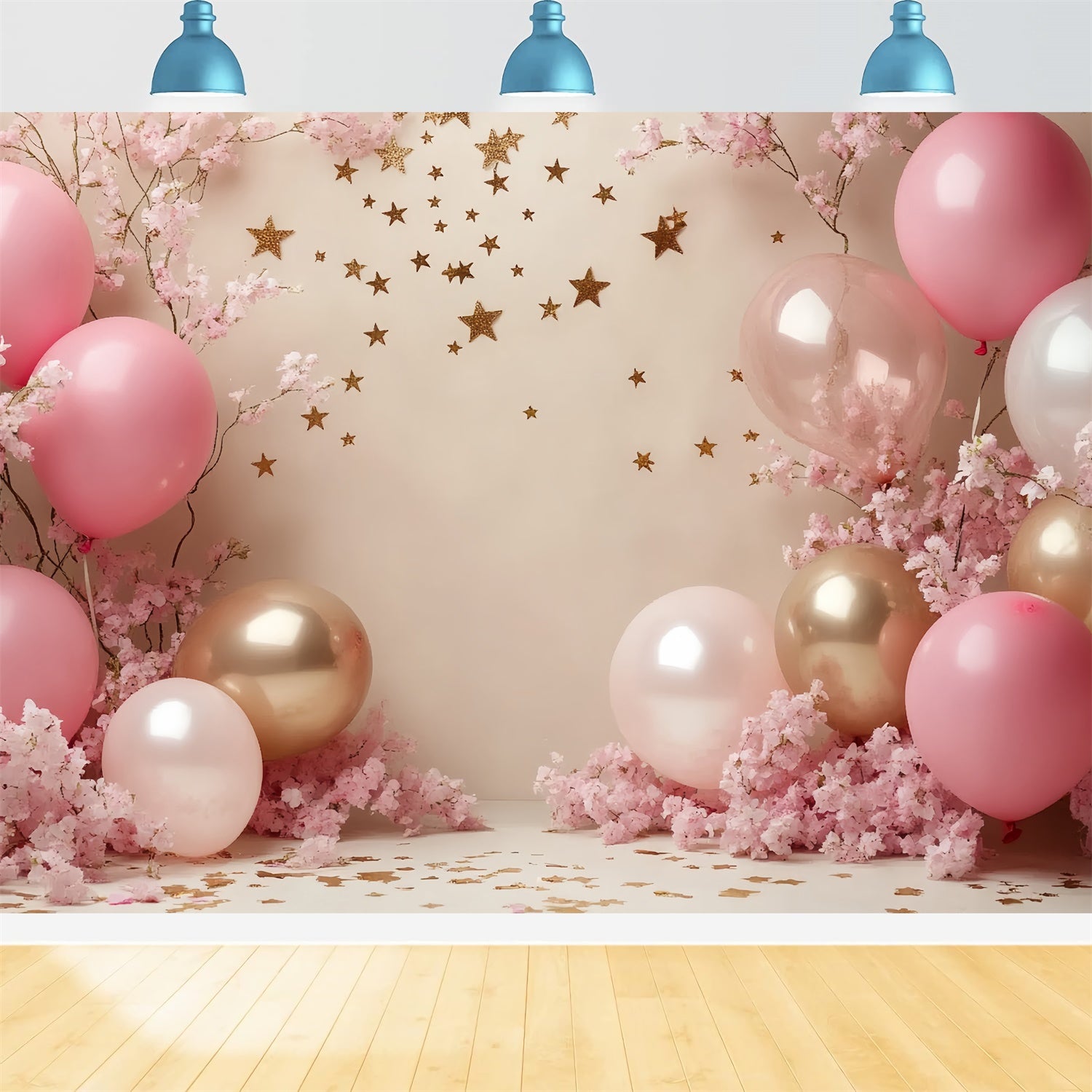 Cake Smash Backdrop Girl Glitter Balloon Garden Backdrop UK CSH6-322