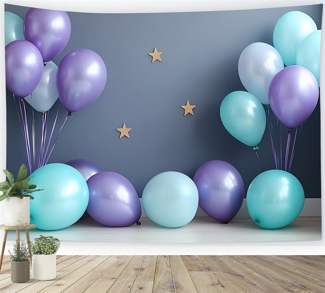 Happy Birthday Backdrop Dream Balloons Blue Backdrop UK CSH6-324