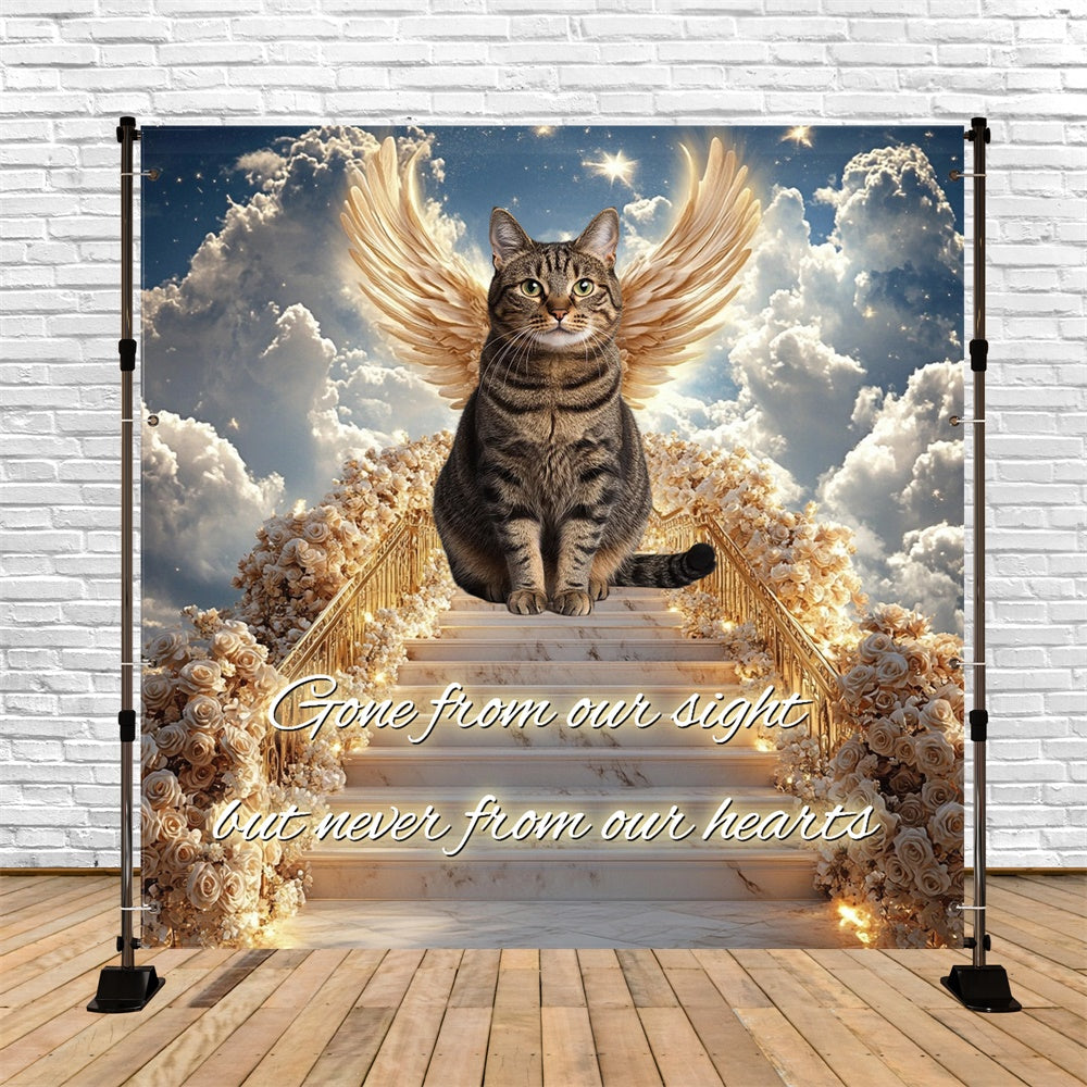 Memorial Backdrops Feline Farewell Fantasy Customized Backdrop UK CSH6-346