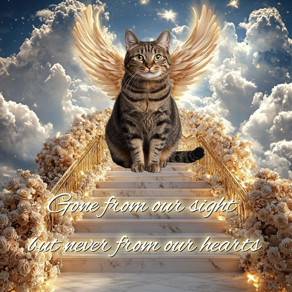 Memorial Backdrops Feline Farewell Fantasy Customized Backdrop UK CSH6-346