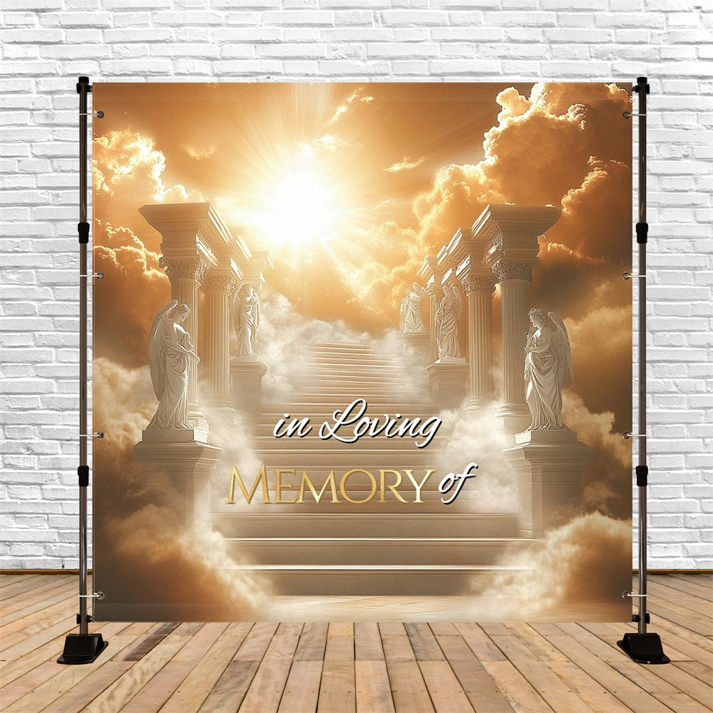 Memorial Backdrop Angelic Light Farewell Personalized Backdrop UK CSH6-359